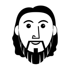 Jesuschrist face cartoon vector illustration graphic design