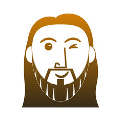 Jesuschrist face cartoon vector illustration graphic design