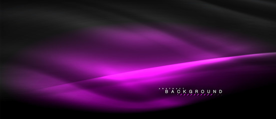 Neon glowing lines, magic energy space light concept, abstract background wallpaper design