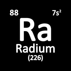 Periodic table element radium icon.