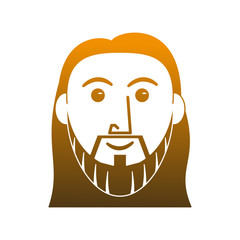 Jesuschrist face cartoon vector illustration graphic design