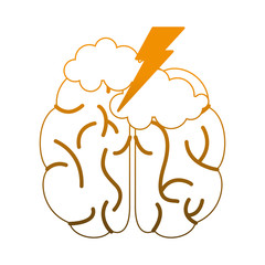 Braind with ray and clouds vector illustration graphic design