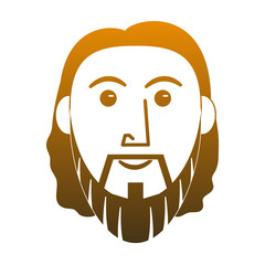Jesuschrist face cartoon vector illustration graphic design