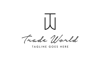 Simple Initial TW logo design inspiration