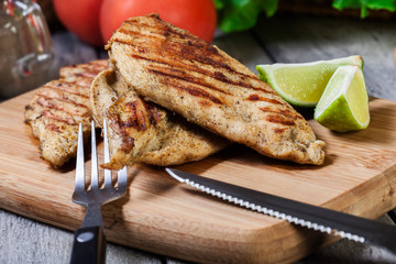 Grilled chicken breasts
