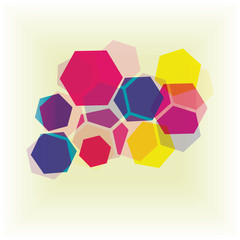 Abstract background of colored hexagons
