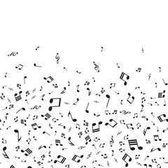Abstract background with music notes. Vector