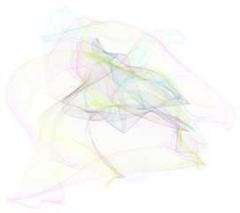 Abstract illustrations of smoky line art, conceptual. Design, drawing, graphic & style.