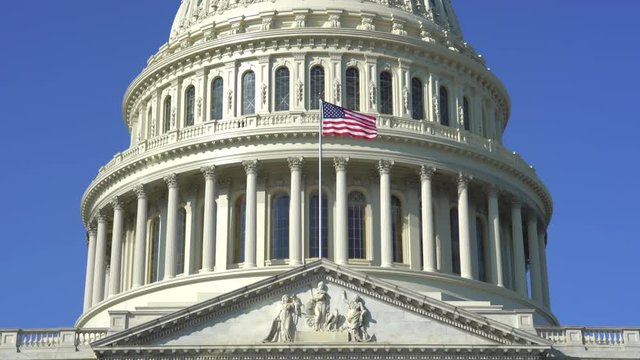 Us Capitol building with flag - Washington DC