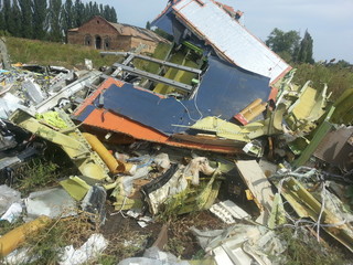 Donetsk,Ukraine - July 17 2014: MH17 Boeing 777 Malaysia Airlines plane crash the details