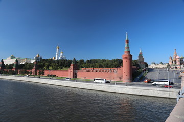 Obraz premium View of the Moscow Kremlin from outside Moscow rivers.