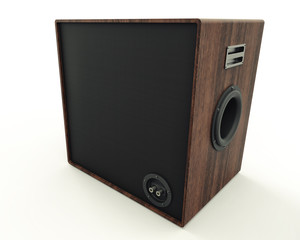 Obraz premium 3D render of a subwoofer isolated on a white background