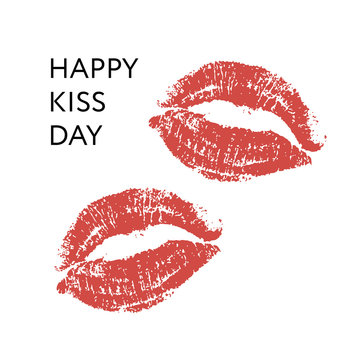 Happy kiss day. lips pomade Vector