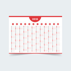 Creative calendar.  Wall Calendar Template for 2018 Year. 