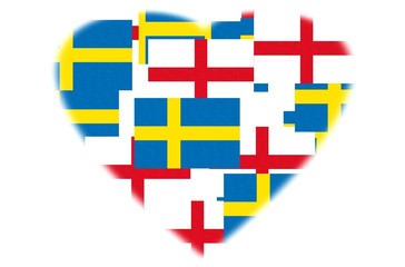 SWEDEN and ENGLAND Flags