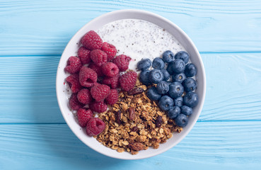 Chia yogurt with granola