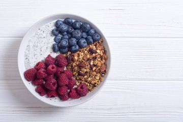 Chia yogurt with granola