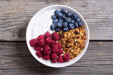 Chia yogurt with granola