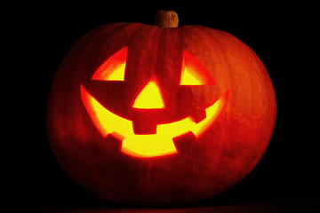 Halloween pumpkin on black