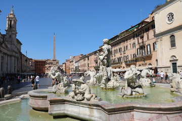 Fototapeta na wymiar The Fontana del Moro at Piazza Navona in Rome, Italy