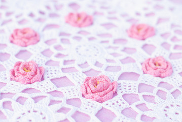 Obraz na płótnie Canvas Home decor - lace with roses - background