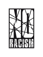 rechteck nein no racism logo text dagegen nächstenliebe hass liebe rasse flüchtlinge willkommen bunt leben zusammen menschen dumm idioten nazis raus rassismus