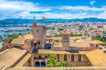 Aerial view of Palma de Mallorca with Almudaina palace, Spain © dudlajzov