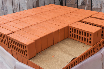 Folded red bricks