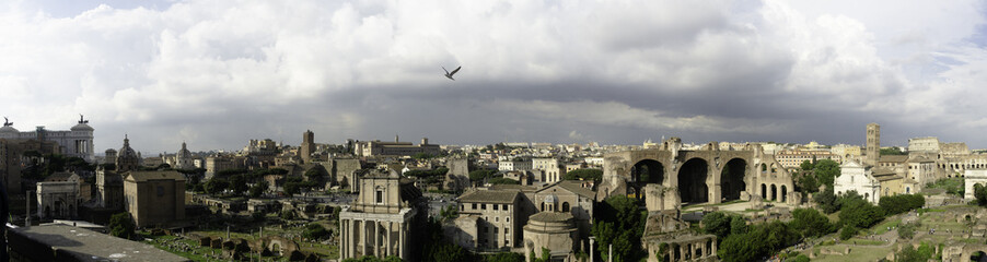 Fototapeta na wymiar Panorama of Rome, Italy in May 2018.