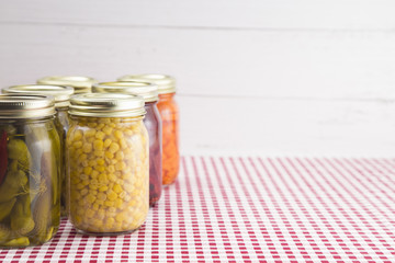 An Assortment of Various Fruits and Vegetables that have been Canned at Home