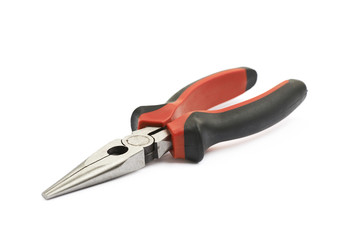 Black and red pliers tool isolated