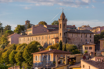 View of old buildings in a village in Italy