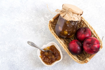Homemade jam from plums