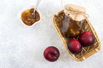 Homemade jam from plums