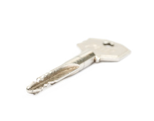 Metal lock key isolated