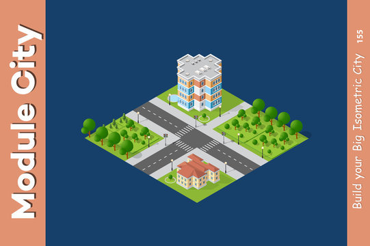 City isometric set