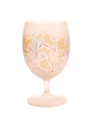 Painted colorful wine glass isolated