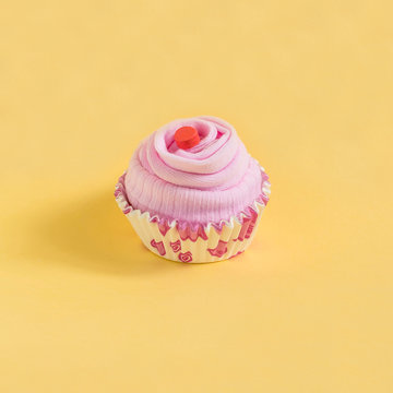 Socks in form for baking cupcakes, imitation cupcakes