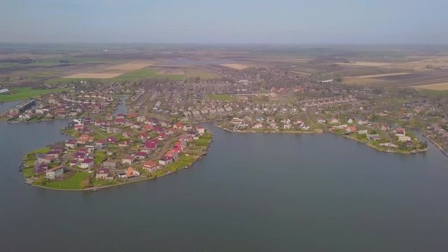 Residential area with luxurious villa's near a small lake