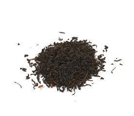 Pile of dried tea leaves isolated