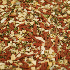 Surface coated with italian spices