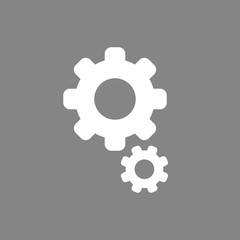 Vector icon concept of gears on grey background