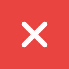 Fototapeta premium Vector icon concept of x mark on red background