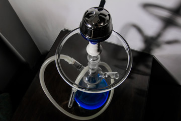 New Glass Hookah with beautiful backlight in the cafe