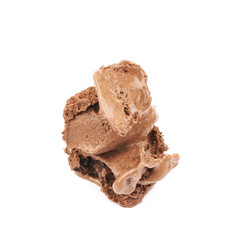 Scoop of chocolate ice cream isolated