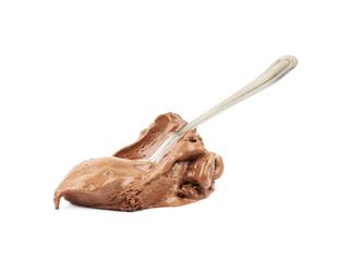 Scoop of chocolate ice cream isolated