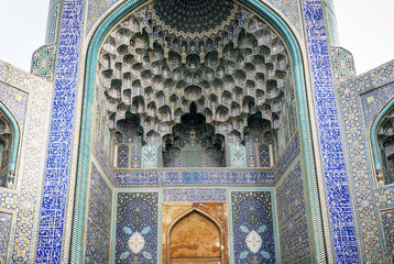 the shah mosque famous landmark in isfahan city iran