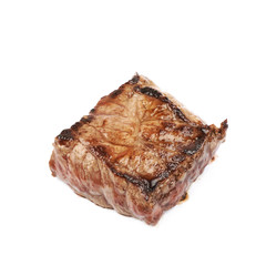 Fragment of a cooked beef meat isolated