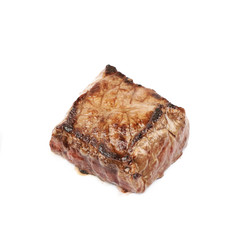 Fragment of a cooked beef meat isolated
