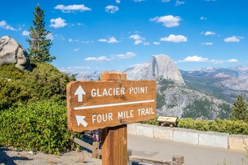 Glacier Point El Capitan Half Dome Yosemite National Park Sierra Nevada California - Powered by Adobe